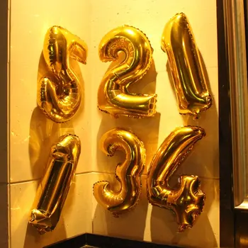 10buc 14 inch Aur baloane Digital 0-9 Număr de Baloane Nunta, Petrecere de Aniversare Decorative Gonflabile balao de festa casamento