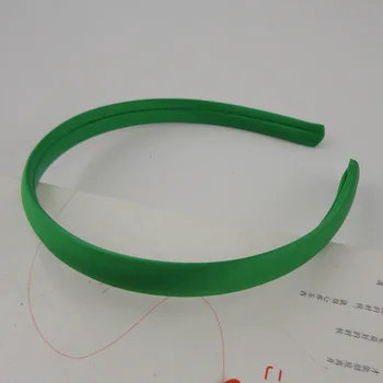 10BUC 15mm Iarba Verde Tesatura Satin plin simplu Acoperite cu Plastic de Păr Benzi bentițe pentru păr bijuterii Handmade