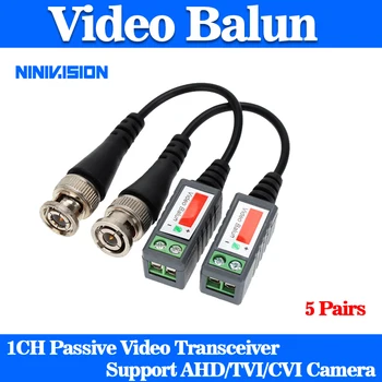 10BUC /5 Perechi de Fotografiat CCTV Pasiv BNC Video Balun UTP Transceiver Conector 2000ft Distanța Răsucite Cablu