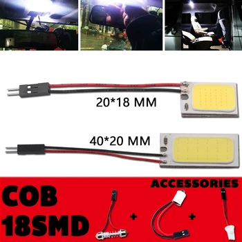 10buc/lot 18 SMD COB LED-uri Auto Panou lumina Camera de Interior Dome Mașină de Bec Lampa cu 3 Adaptoare