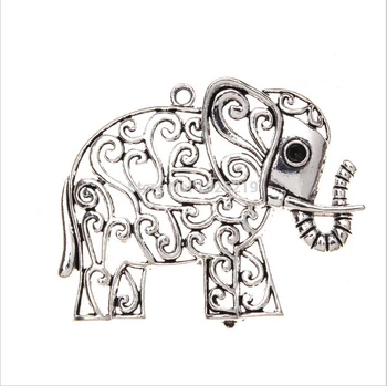 10buc/lot 49*64mm Metalic Argint Antic New Sosire Elefant Farmece Pandantive Coliere Bratara Pentru Bijuterii DIY F152