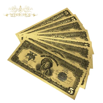 10buc/multe Cadouri de Afaceri American 1899 Anul Aur Bancnota de 5 Dolari SUA Notă de Aur Bill Folie de Culoare Bancnote Pentru Casa de Meserii