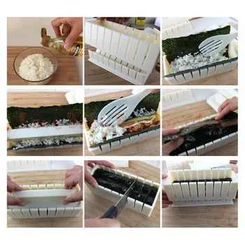 10ps/set DIY plastic ustensile de bucătărie gătit cutter sushi maker rola rola sandwich alge nori orez ușor de mucegai mucegai instrument