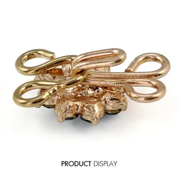 10set Cleme de Metal de Aur Ton Floare de Cristal Turcoaz Decorat Cârlig Ochii Butonul Clip de Cusut Incuietoare pentru Sutien Îmbrăcăminte