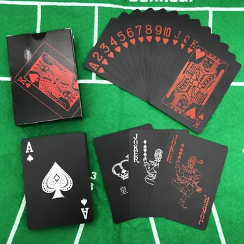 10Sets/Lot Nou de Înaltă Calitate, Red&Blue Buna Impermeabil Negru de Plastic Carti de Joc Texas Hold ' em Poker, Baccarat Joc de Bord