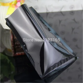 10X15CM, 200 x Negru sigiliu de Căldură dovada Folie de Aluminiu pungă de plastic, masca pulbere / Lichid de ambalare sac Metalic placare Folie Pungi