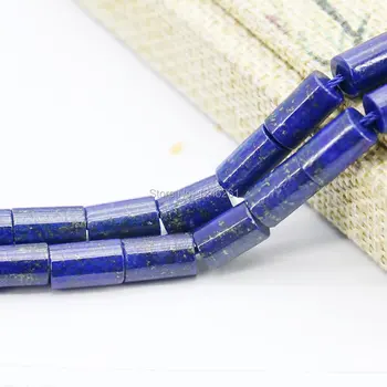 10x16mm Ornamente Cilindru Lapis lazuli Tub Meserii Margele Vrac Piatra Gem Natural de Luare de Bijuterii de Proiectare Femei Fete Cadouri 15inch