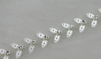 10y 12mm frunze în Formă de fildeș Pearl Stras Lanț Ornamente de Cusut Meserii Costum Aplicatiile de Nunta de Decorare LZ104