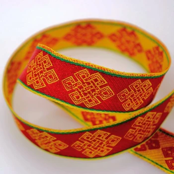 10yards/lot 1.9 CM 19MM Roșie Chineză tradițională jacquard chingi Kung fu Accesorii pentru BRICOLAJ Cusut de Îmbrăcăminte de panglici Bandă panglică