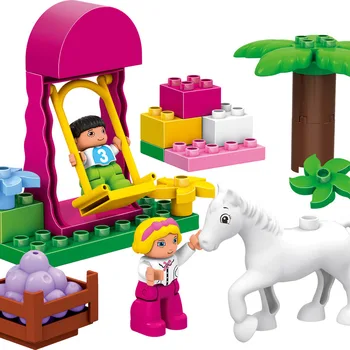 117PCS Castel Printesa de particule blocuri DIY jucării de Învățare Timpurie jucărie pentru fete de auto-blocare blocuri compatibil cu dduplo