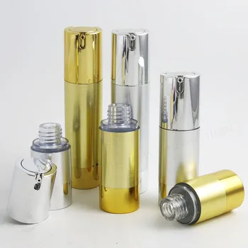 12 x 15 ml 30 ml 50 ml de Aluminiu Airless lotiune Pompa de Sticlă 1OZ Airless Recipient de 30ML Lotiune Ambalaj Airless de Aur de Argint de Culoare