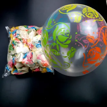 12 țoli Transparent Floare de Imprimare Baloane Crescut Fericit Ziua de naștere Petrecere de Nunta de Decorare Balon Gonflabil Minge de Aer Copil Jucărie Cadou