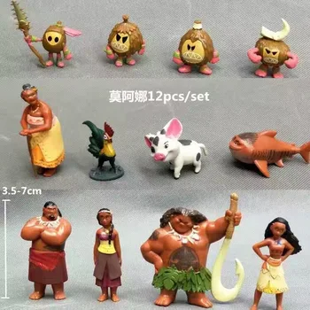12pcs/lot Moana Maui Șef Tui Sina PVC Cifrele de Acțiune Gramma Tala Heihei Statuie Anime Papusi Figurine Copii Jucarii pentru Baieti Fete