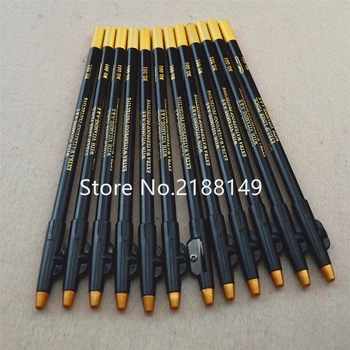 12PCS/LOT Profesionale de Culoare Neagra rezistent la apa Eye Liner Creion Dermatograf Creion de Sprâncene Cu ascuțitoare de creioane volumul Instrument de Machiaj