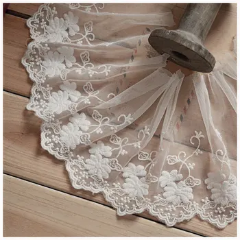 15cm latime alb de flori rochie de mireasa plasă de broderie dantelă asieta ribbon-ZQ