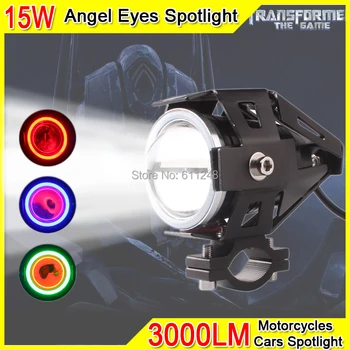 15W Proiector Ceata lumina Motocicleta Angel Eyes Strobe lumina Reflectoarelor DRL Led Roșu Angel Eyes Pentru Camioane, Barci Offroad Lumina Acoperiș