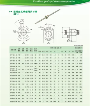 16 mm Șurub cu Bile Laminate SFU1605 lungime 400mm 500mm+1605 Flanșă single ballnut de imprimare 3d CNC piese de capăt standard BK/BF12