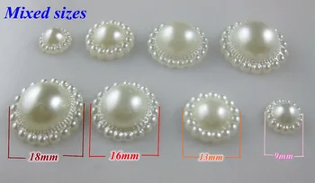160PCS/mult de Jumătate Floare Pearl Șirag de mărgele (Neporoase ) Amestecat Dimensiune Înapoi Pentru Scrapbooking Ornamente de Îmbrăcăminte accesorii scrapbooking