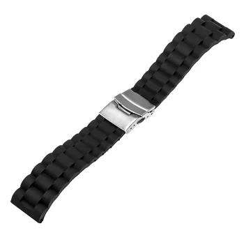 18mm 19mm 20mm 21mm 22mm 23mm 24mm Silicon Cauciuc Watchband pentru Hamilton din Oțel Inoxidabil Incuietoare de Trupa Ceas Curea Rasina Bratara