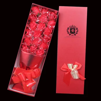 18pcs Buchet de Săpun Floare Trandafir Cutie de Cadou Romantic de ziua Îndrăgostiților Cadou de Nunta de Decorare Flori de Săpun de Baie de Flori