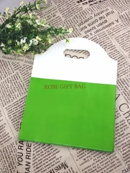 18x23cm 50pcs/lot Verde pungă de plastic mici bijuterii de tip boutique de cadouri ambalare sac de drăguț de plastic, pungi de cadouri pungi de cumpărături, cu mâner