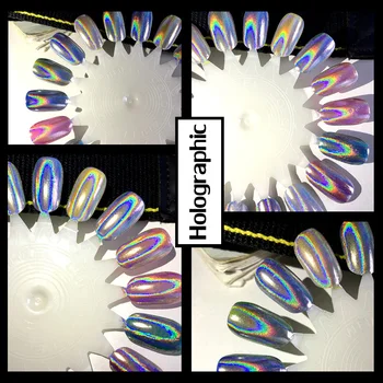 1g/cutie Holografic Praf de Calitate Superioară Unicorn Rainbow Pigment Pulbere Holograma Mica de Unghii Sclipici Decoratiuni