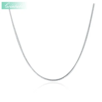 1MM Geometrice Lanțuri de Șarpe Colier,Sportiv Argint 925 Pentru Barbati Si Femei,Moda Lanț Cu Argint Snake Șarpe Lanț