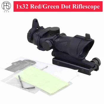 1X32 Rosu Verde Dot Sight domeniul de Aplicare Tactice Optica Vedere Vânătoare de Fotografiere Riflescope Airsoft Pusca de Vedere se Potrivesc Pentru 20mm Rail Mount