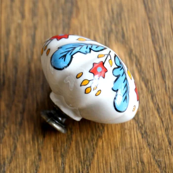 2 BUC 48mm pictate manual Țară Frunze de Flori ceramice dovleac butoane sertar trage mânere uși de Mobilier butoane Portelan
