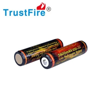 2 BUC acumulator TrustFire 3400mAh 3.7 V 18650 Baterie Reîncărcabilă de Mare Capacitate Li-ion, Litiu Baterie Protejat PCB pentru Lanterna