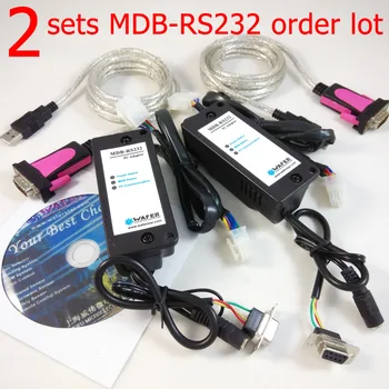 2 buc MDB-RS232 Suport mdb fără numerar dispozitiv,validator de monede,bill acceptor și SDK pc program software codul sursă inclus