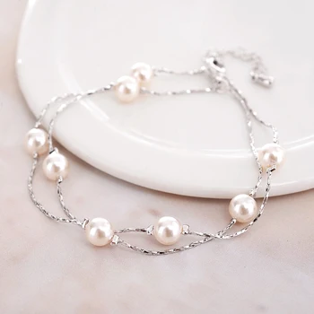 2 culori 18+3cm Simplu, mic, proaspăt, dulce coreean Perla de Înaltă calitate femei bijuterii fete brățară de sex feminin multistrat iubitorii de cadou