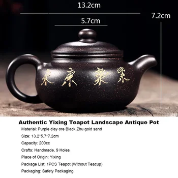 200cc Autentic Ceainic Yixing Master Manual de Sănătate Chinez Lut Violet Fang Gu Oală Peisaj Vas Antic, Set de Ceai Zisha Oală de Ceai