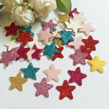 200pcs Colorate cu Sclipici de Stele patch-uri pentru ambarcațiunile de decorare 23mm căptușit florale simțit pentru livrările de Artizanat DIY pentru Ambarcațiunile de Decorare