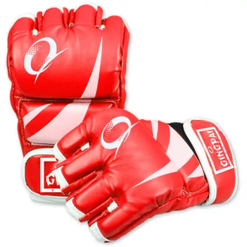 2016 MMA mănuși din piele PU stantare mănuși negre de culoare Roșie adult de sex masculin de luptă mănuși de box luva de mma de formare sport mănuși