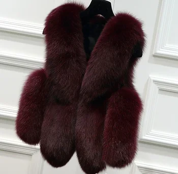 2016 toamna și iarna femei Faux blana vesta sacou haina scurtă de înaltă imitație haină de blană de vulpe M1601
