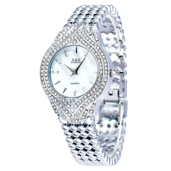 2017 Brand Nou G&D GLE&VDO Femei Ceasuri Argint Doamnelor Ceasuri Brățară Moda Casual Cuarț Ceasuri relogio feminino