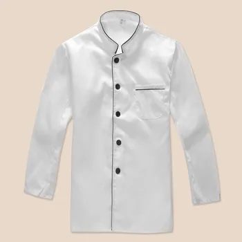2017 Chef Uniforme Bucatari Îmbrăcăminte pentru Bărbați, Femei, Servicii de Alimentare de Gătit Costum Haina cu Maneca Lunga Alb