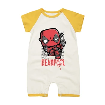 2017 Copii Deadpool Tipărite De Costume De Copil Nou-Născut Dintr-O Bucata Salopetă Copii Băieți Fete Îmbrăcăminte Summer Infant-Salopete