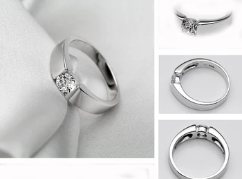 2017 fierbinte vinde moda strălucitoare CZ placat cu argint 925 barbati deget inele de nunta bijuterii cadou picătură de transport maritim de promovare om