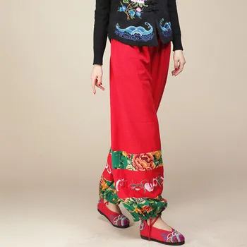 2017 Largi Picior Pantaloni Casual de Vara Pantaloni de Moda pentru Femei Etnice Pantaloni Femei Calca Feminina Brand Doamne Elegante Haine