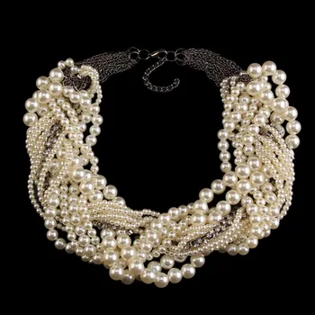 2017 Moda, design de lux pearl pandantiv coliere de epocă elegant cravată guler salopete coliere pentru femei declarație necklacesG108