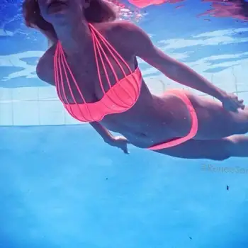 2017 modele de explozie Vilatudor.ro European bikini sexy elasticitate mare curea Solidă stramte bikini Sling oțel prop aduna
