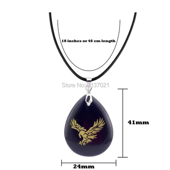 2017 New sosire barbati eagle pandantiv cristal naturale Obsidian colier Rusiei vultur Erou simbol pentru bărbați și femei