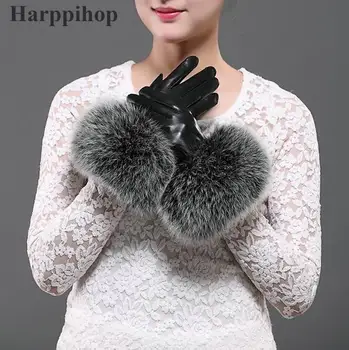2017 new sosire fierbinte vinde de înaltă calitate femei blană de vulpe Mănuși doamnelor minunat reale mănuși de blană de vulpe