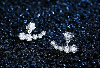 2017 new sosire moda stele strălucitoare CZ placat cu argint 925 doamnelor'stud cercei bijuterii de sex feminin cadou de ziua ieftine