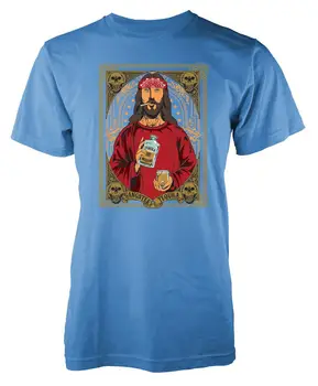 2017 Nou Casual Tequila Isus Dumnezeu Religioase Cruce de Imprimare 3D pentru Bărbați Bumbac Tee Topuri de Înaltă Calitate, O-Gat Maneci Scurte Tee