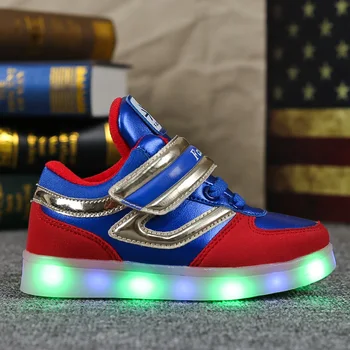2017 Nouă Copii Pantofi de Lumină Led-uri luminoase, Pantofi Fete Baieti USB de Încărcare Pantofi Sport Casual Condus Pantofi Copii Adidași Stralucitoare usb