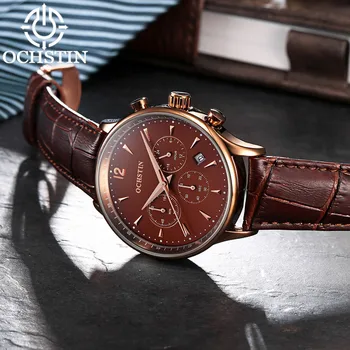2017 Ochstin Ceasuri Barbati Brand de Top Multifuncțional din Piele Cuarț Ceas-Ceasuri de mana ceas de sex Masculin Reloj hombre horloges mannen
