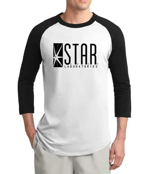 2017 vara fierbinte de vânzare tricou barbati STAR S. T. A. R. labs maneca trei sferturi t shirt barbati din bumbac moda brannd raglan bărbați t-shirt